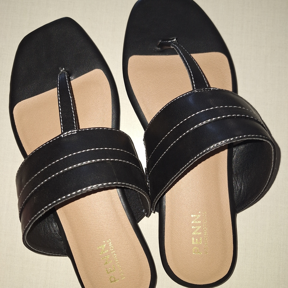 Penningtons Black and Tan Women's Sandals